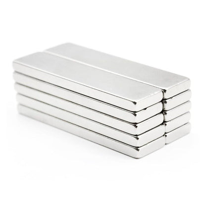 Bar magnets set showing 10 strong neodymium rectangular magnets