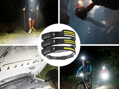 LED head torch showing durable impact-resistant casing