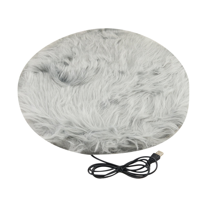 Pet dog heating pad top view showing grey waterproof leather surface