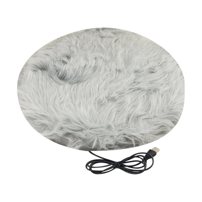 Pet dog heating pad top view showing grey waterproof leather surface