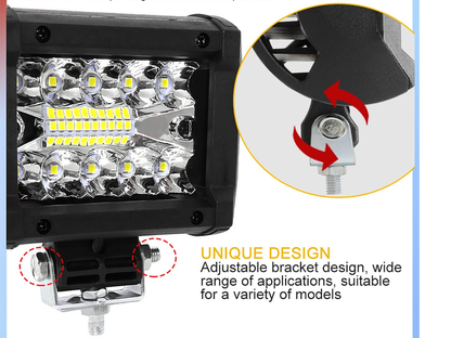 LED Spot Light Bar work light close-up of optical reflector lenses