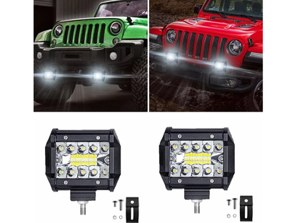 LED Spot Light Bar work light close-up of optical reflector lenses
