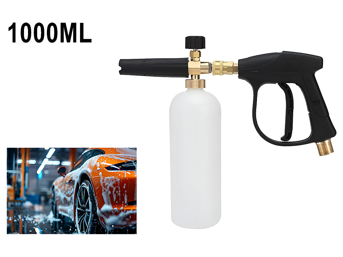 Car Wash Foam Cannon Washer spraying foam in wide fan pattern