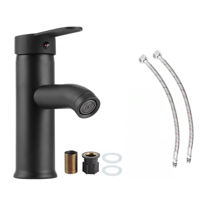 Bathroom basin mixer tap black finish front view