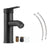 Bathroom basin mixer tap black finish front view