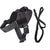 Dog harness large size black nylon vest front view