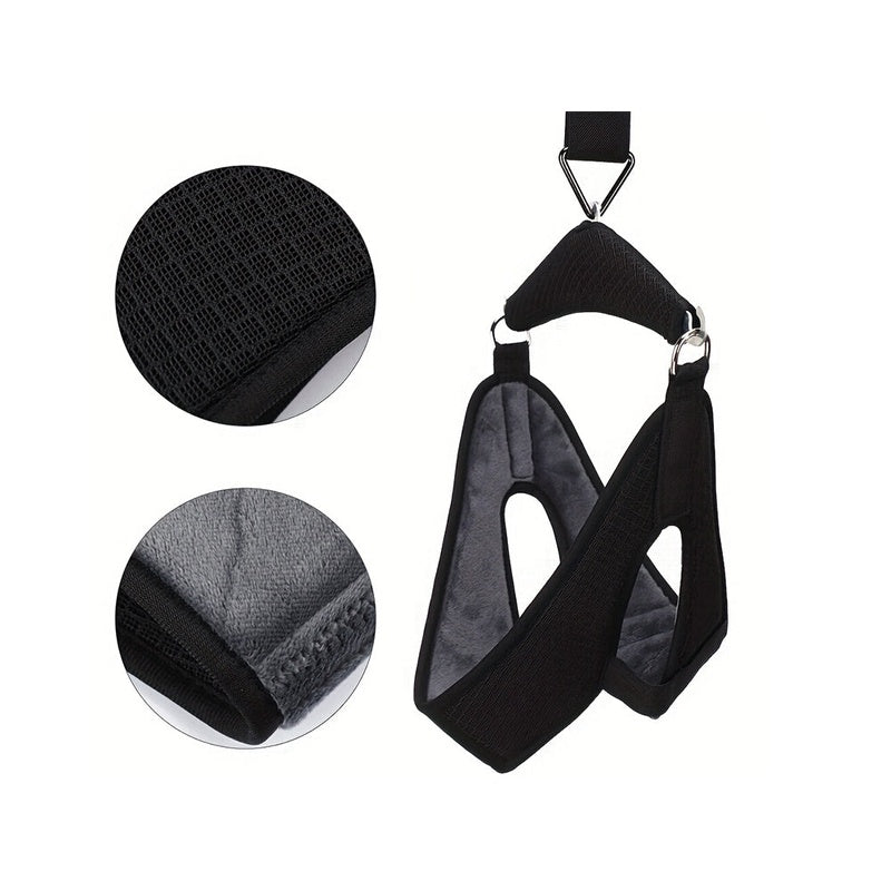 Neck stretcher cervical in black showing adjustable strap