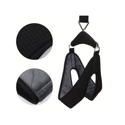 Neck stretcher cervical in black showing adjustable strap
