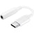 USB-C to aux adapter showing white aluminium alloy cable