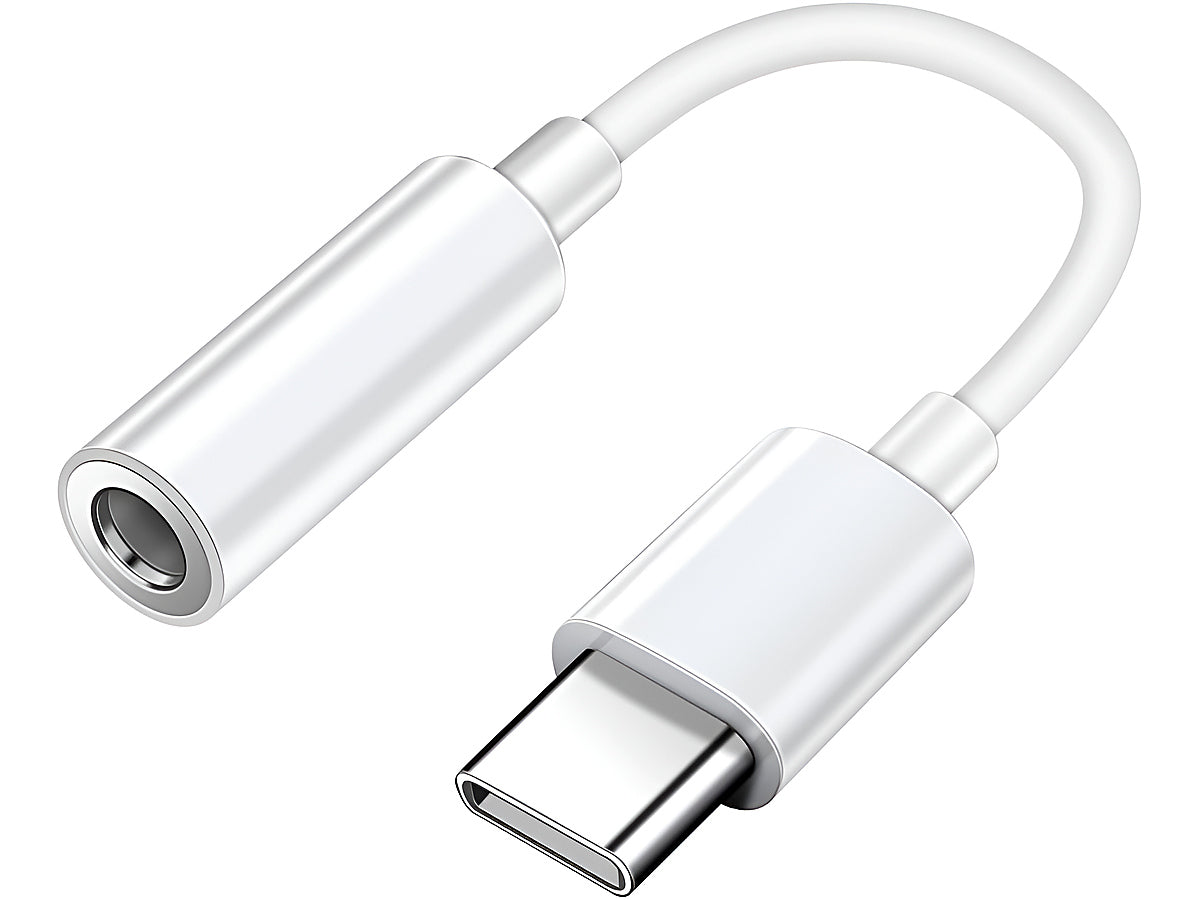 Side view of USB-C to aux adapter highlighting compact size