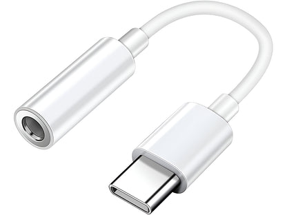 Side view of USB-C to aux adapter highlighting compact size