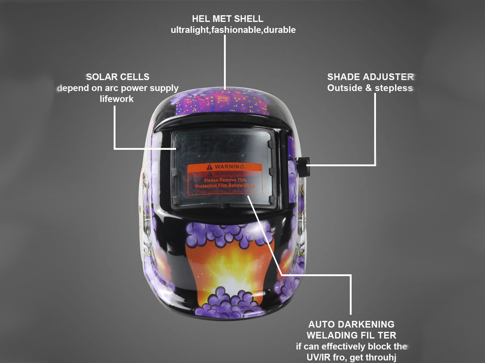 Welding Helmet Solar Auto Darkening Solar & Battery