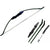 Archery hunting bow side view showing black wood finish