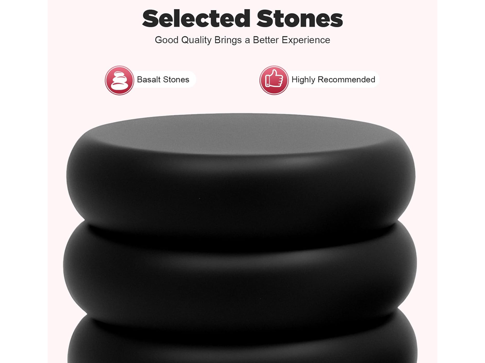 Hot stones massage set stones placed for facial massage use