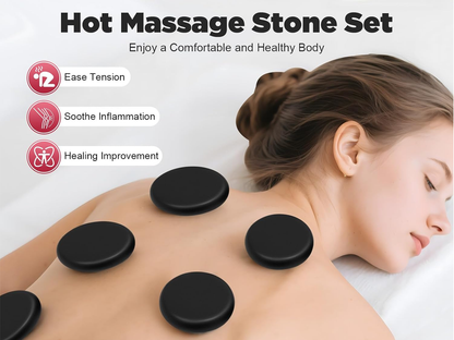 Hot stones massage set stones inside aluminium storage box