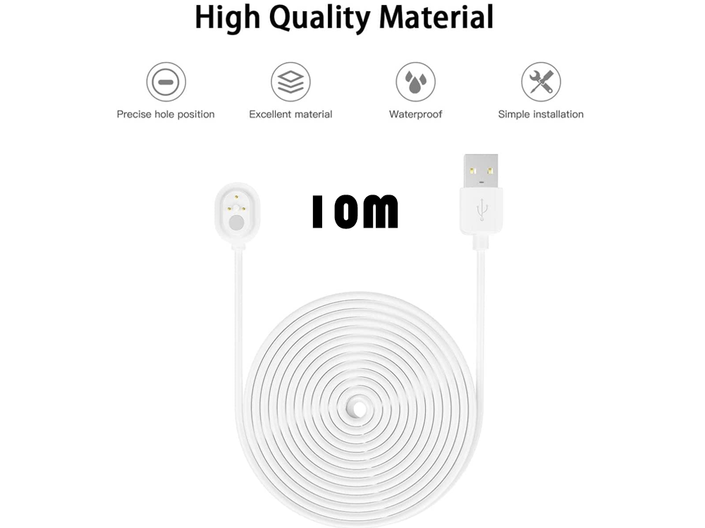 Oblique charging head of Power Cable for Arlo for outdoor use