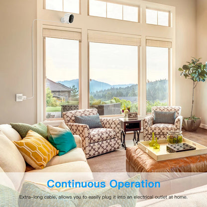 White PVC material detail on Power Cable for Arlo