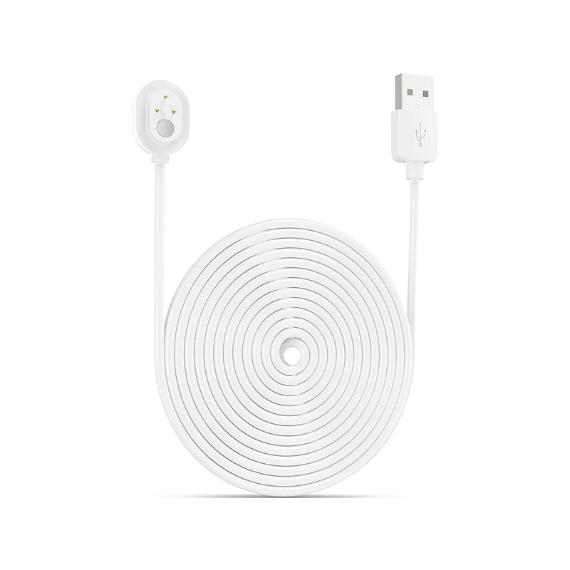 Power Cable for Arlo showing full 10 metre length in white