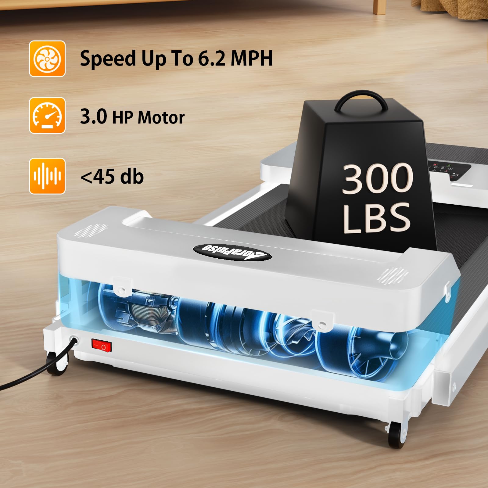 Treadmill transport wheels for effortless moving around home