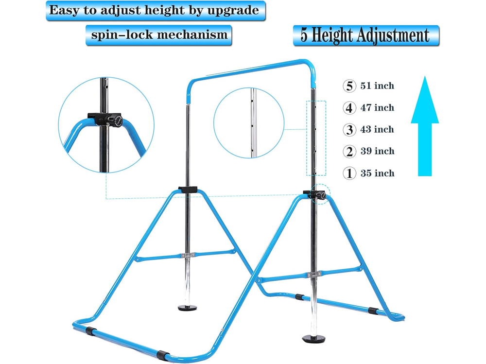 Gymnastic training bar with installation accessories included