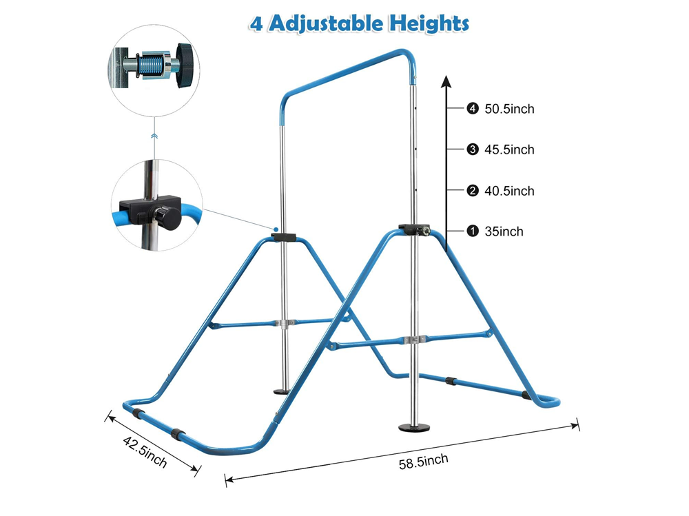 Close up of steel frame joints on gymnastic training bar