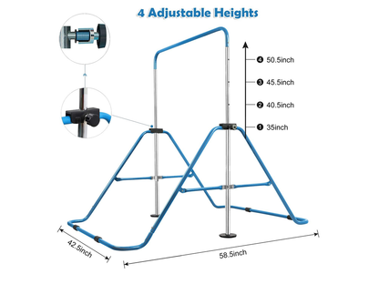 Close up of steel frame joints on gymnastic training bar