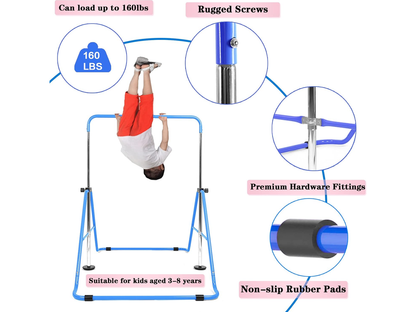 Gymnastic training bar with installation accessories included