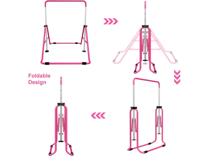 Pink gymnastic training bar with installation accessories included