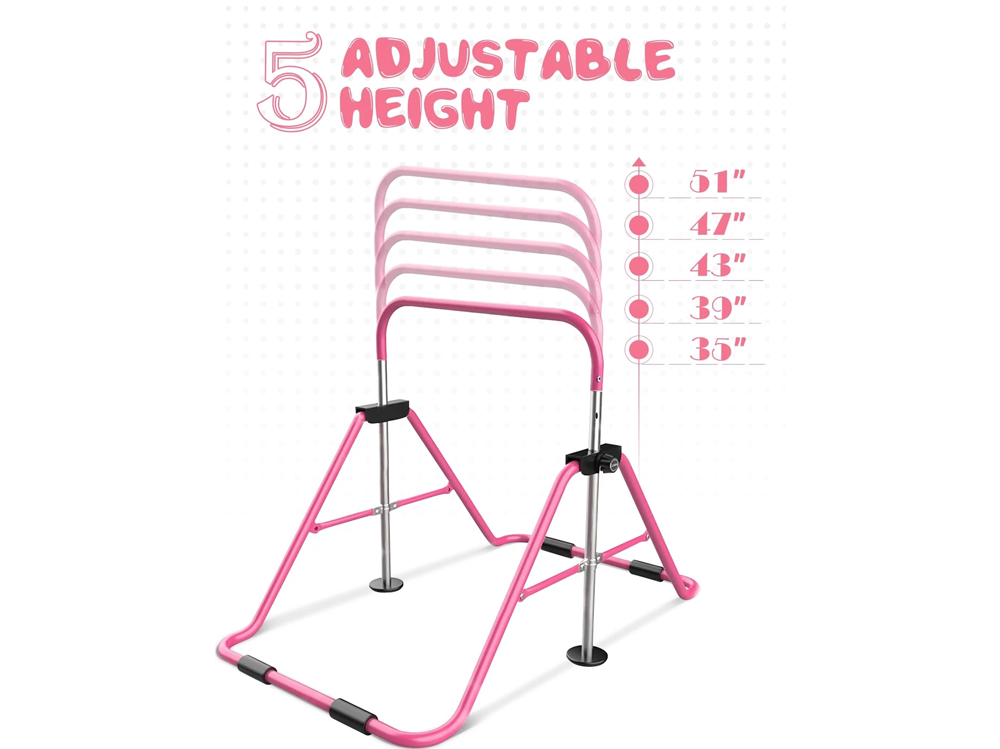 Close up of gymnastic training bar height adjustment mechanism