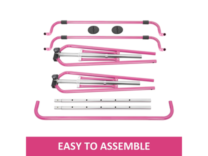 Pink gymnastic training bar with installation accessories included