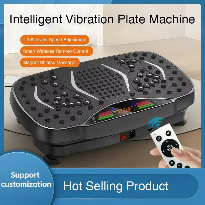 Vibration plate exercise machine showing anti-slip TPR base