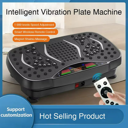 Vibration plate exercise machine showing anti-slip TPR base