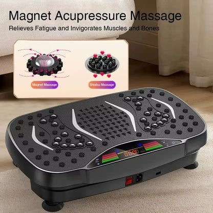 Vibration plate exercise machine showing anti-slip TPR base