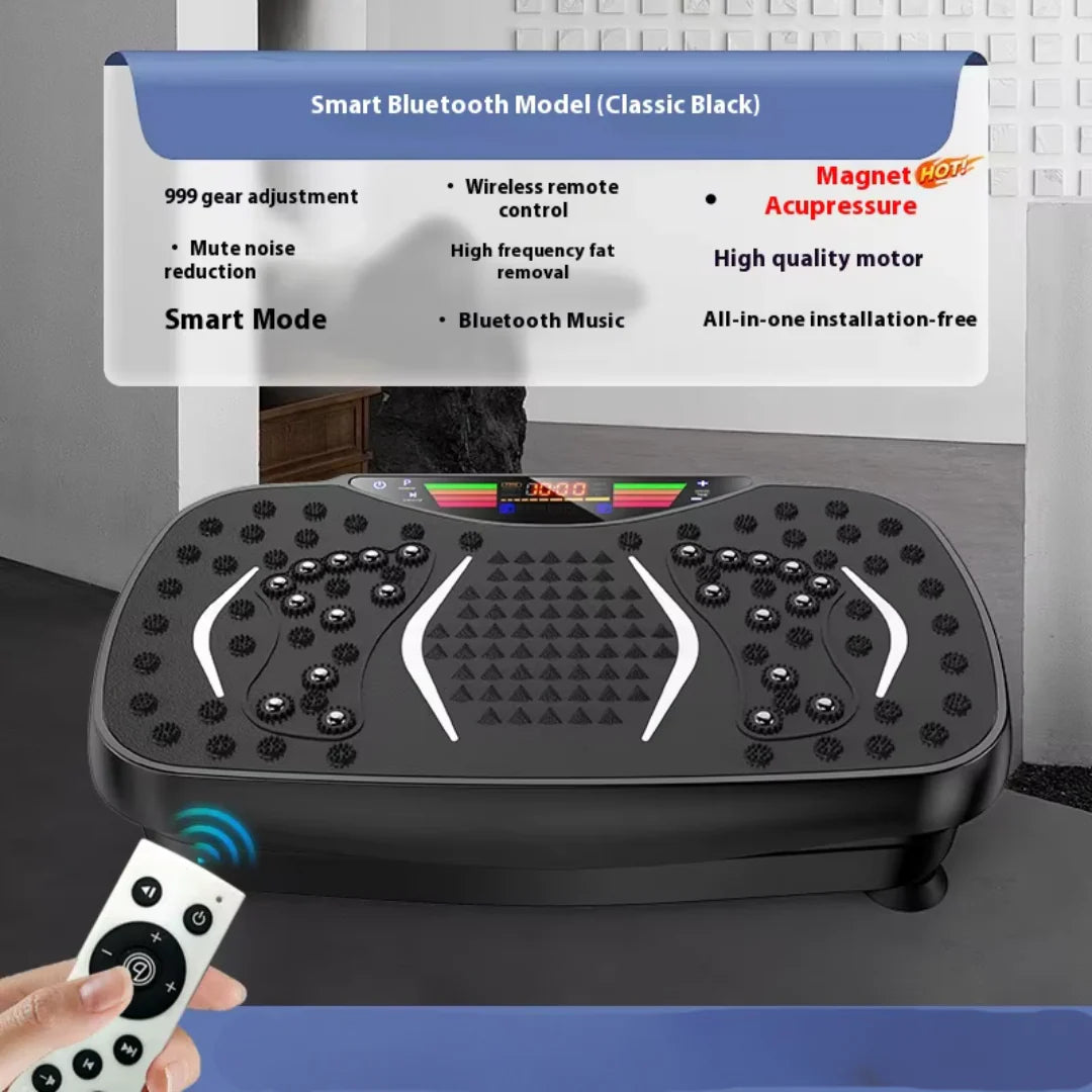 Vibration plate exercise machine showing anti-slip TPR base