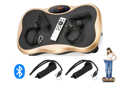 Close-up of steel and plastic material on vibration plate