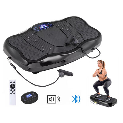 Vibration plate exercise machine top view showing black and silver finish