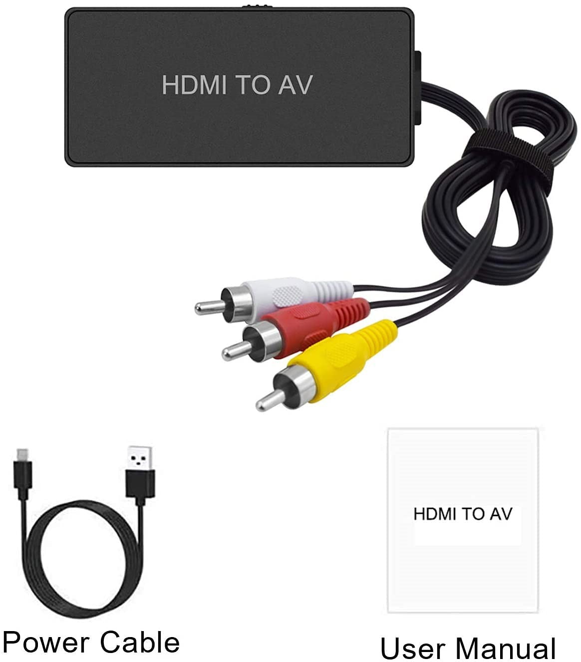 HDMI to AV Converter connected to older TV via RCA cables