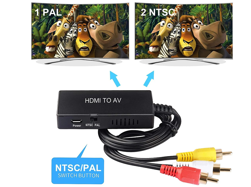 Close-up of HDMI input on HDMI to AV Converter
