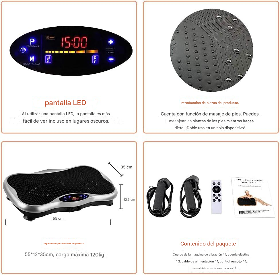 Vibration plate exercise machine power cord and remote control set