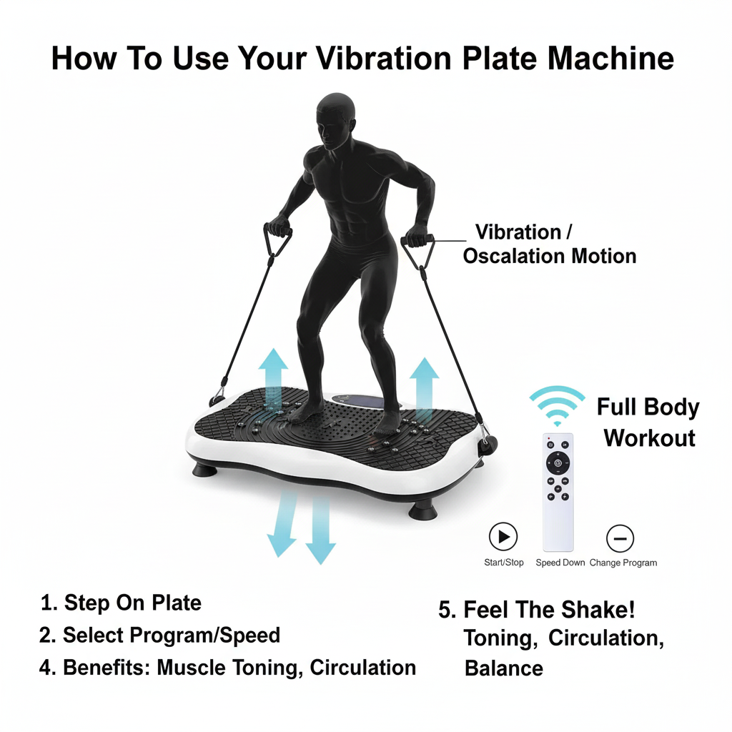 Vibration plate exercise machine size comparison with a ruler