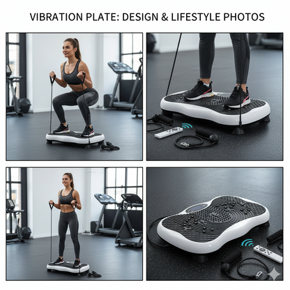 Vibration plate exercise machine size comparison with a ruler