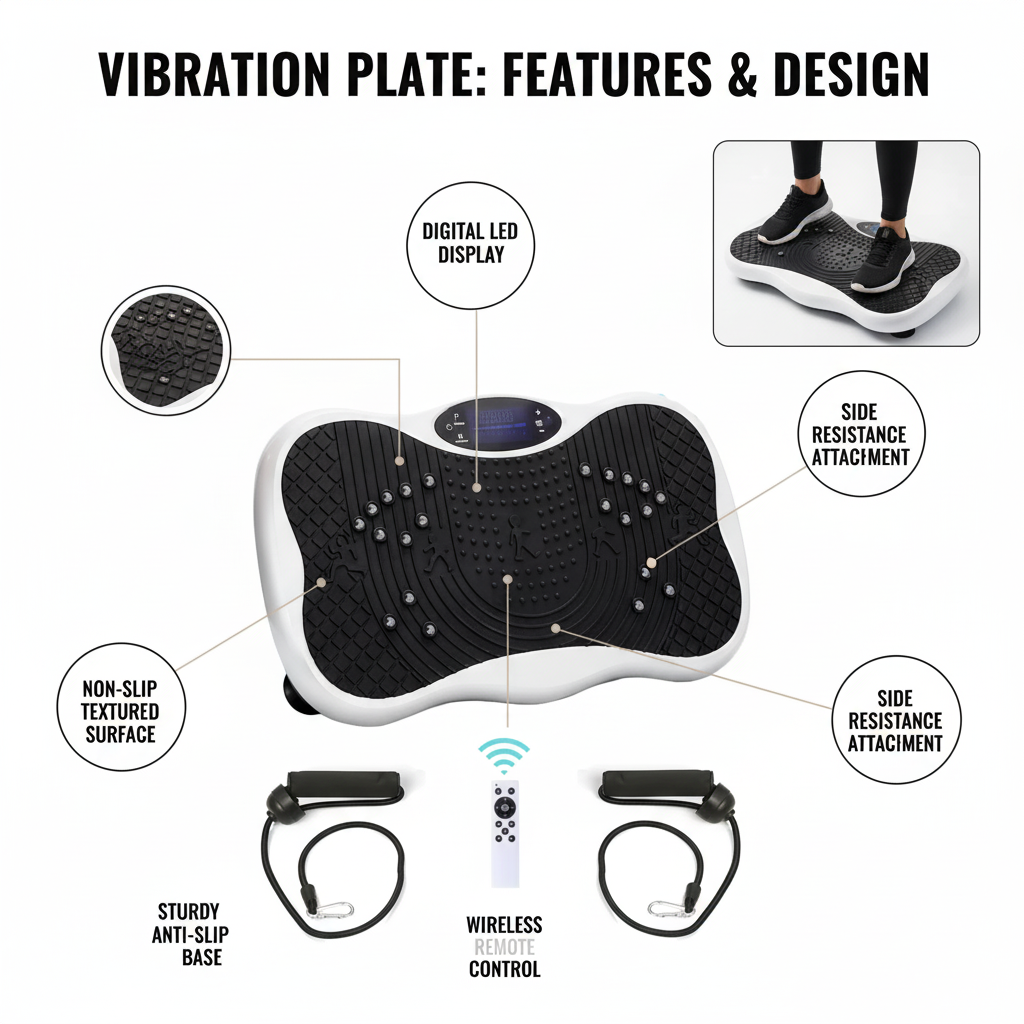 Vibration plate exercise machine size comparison with a ruler