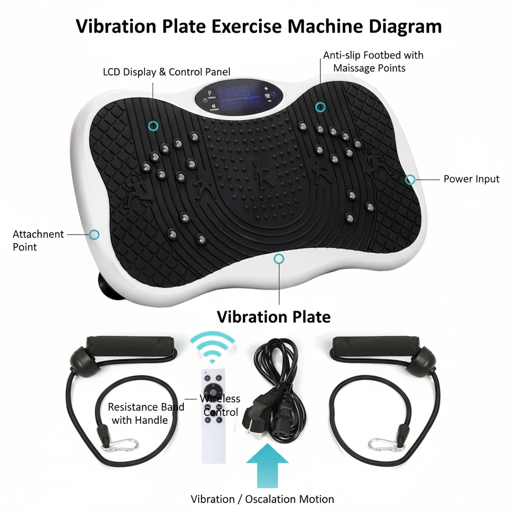 Vibration plate exercise machine size comparison with a ruler