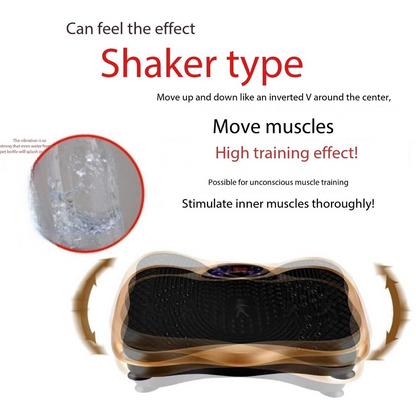 User standing on Vibration Plate Lymphatic Drainage Machine exercising legs