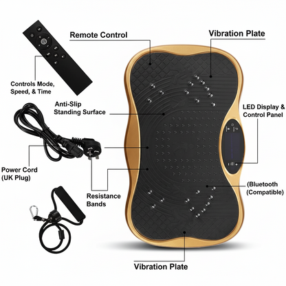 Vibration Plate Lymphatic Drainage Machine with power cord and accessories