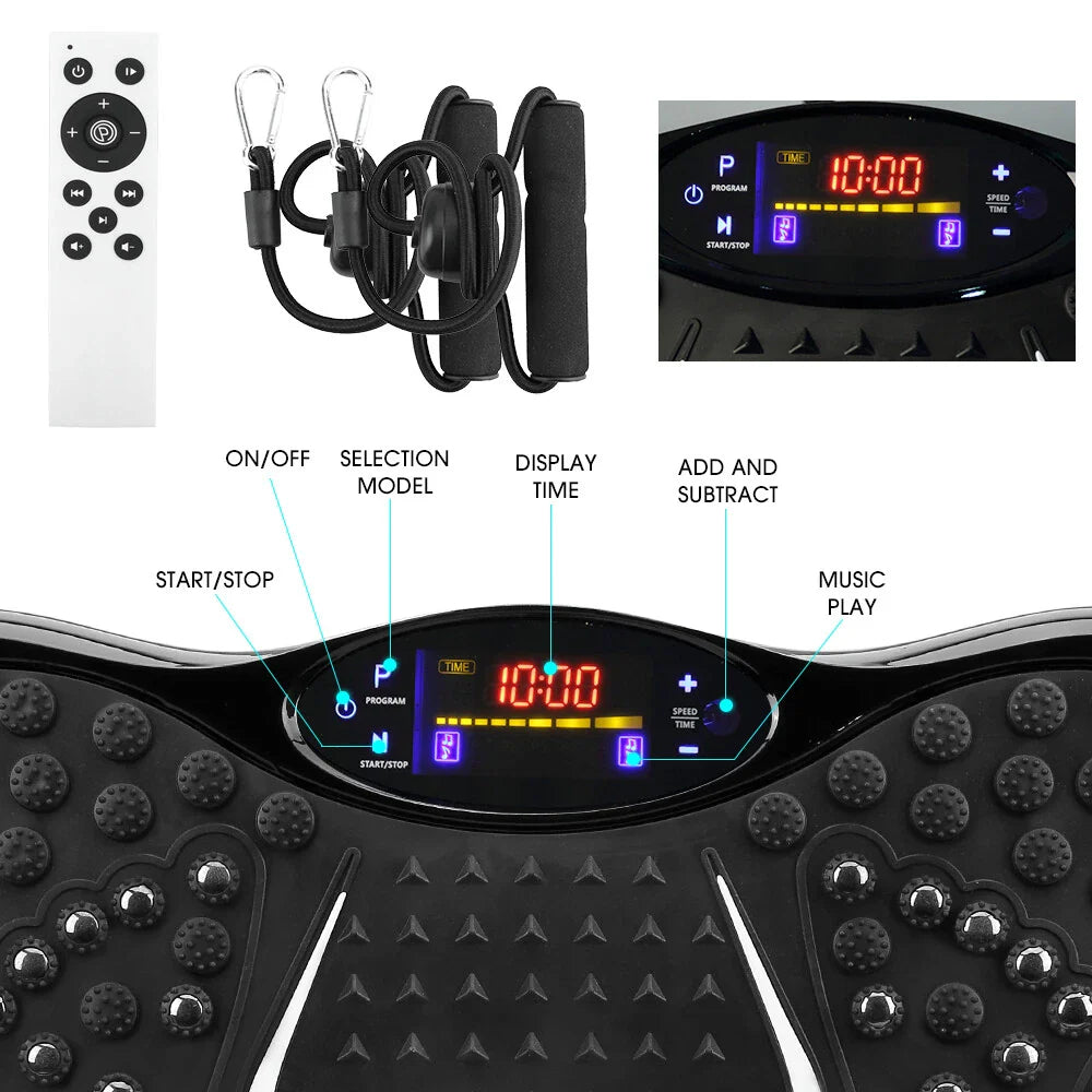 User standing on Vibration Plate Exercise Machine exercising legs