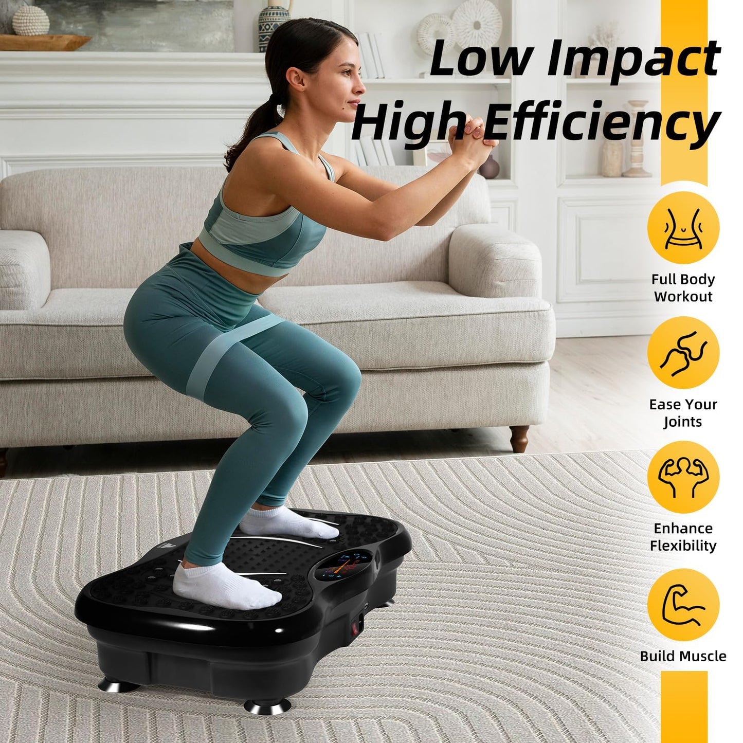 Vibration Plate Exercise Machine display panel with speed settings