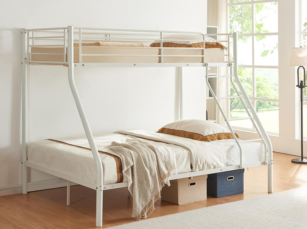 Metal Triple Bunk Bed  White