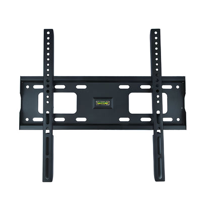 TV wall mount showing black steel frame from front angle
