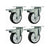 Castor trolley wheels 4 inch white metal and PVC close up